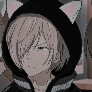 🎟 37ebeb50 Yuri Plisetsky Yuri on Ice @Vilipend อนิเมะ, Yuri on Ice, ยูริ ปลิเซ็ตสกี, หูแมว, เสื้อฮู้ด telegram sticker