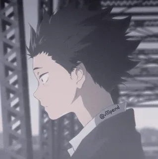 🎟 6ad5cc5b Shoya Ishida A Silent Voice @vilipend อนิเมะ, A Silent Voice, โชยะ อิชิดะ, เศร้า, ขาวดำ telegram sticker