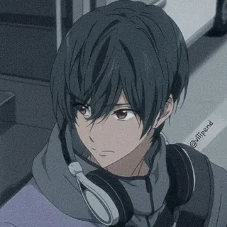 🎟 a89367cf อนิเมะ, เด็กผู้ชาย, หูฟัง, การ์ตูน, ตัวละคร telegram sticker