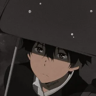 🎟 e7619c10 @slipand อนิเมะ, เด็กผู้ชาย, ร่ม, ฝน, มังงะ, ตัวละคร telegram sticker