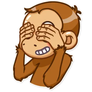 🙈 0566c95d ลิง, ปิดตา, อิโมจิ, สัตว์, การ์ตูน telegram sticker