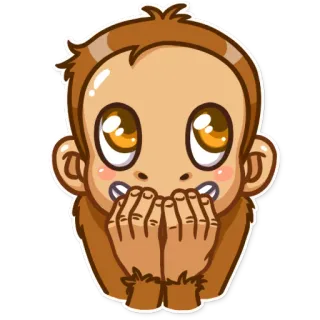 🙊 6990d560 ลิง, เอป, น่ารัก, การ์ตูน, สัตว์, สติกเกอร์ telegram sticker