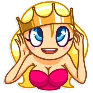 👸 8f38c55a เจ้าหญิง, มงกุฎ, ผมบลอนด์, เด็กผู้หญิง, การ์ตูน, น่ารัก telegram sticker