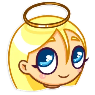 😇 be0fbbcf นางฟ้า, รัศมี, ผมบลอนด์, น่ารัก, การ์ตูน, สติกเกอร์ telegram sticker