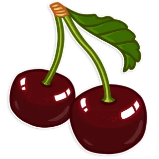 🍒 c68e6383 เชอร์รี่, ผลไม้, อาหาร, หวาน, สีแดง telegram sticker