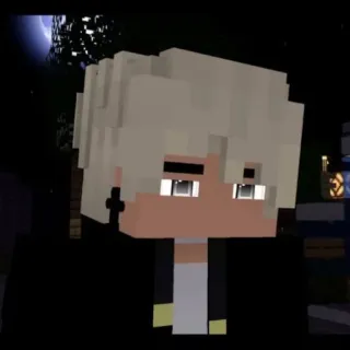 😶 d8e04802 마인크래프트, 캐릭터, 아바타, 금발 머리, 블록 telegram sticker