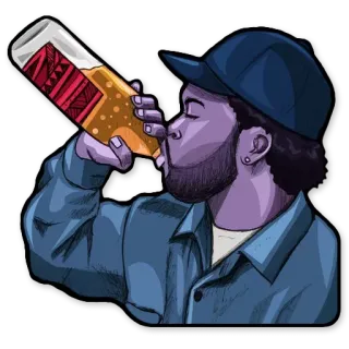 😇 66dbacd2 마시는, 술, 맥주, 남자, 병, 뚜껑, 음료 telegram sticker