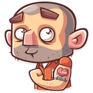 ❤ e1d31ea0 I LOVE YOU amore, tatuaggio, cuore, cartone animato telegram sticker