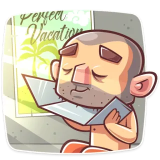 ☀ f163bad6 Perfect Vacation vacanza, relax, viaggio, cartolina, personaggio telegram sticker