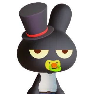 🎩 4f5d144d kelinci, kartun, binatang, karakter, topi, empeng, dot telegram sticker