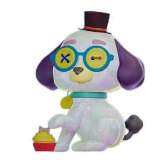 🐩 83104823 anjing, kartun, topi, cupcake, lucu, hewan, hewan peliharaan telegram sticker