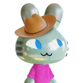 🦾 f3706781 kelinci, topi koboi, kartun, lucu, binatang, stiker telegram sticker