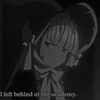 ♠️ 5592e7d6 I left behind at the academy. アニメ, 女の子, 学園, モノクロ telegram sticker