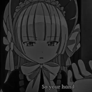 ♠️ 58e8e210 So your hand. アニメ, メイド, ヴィクトリアン, マンガ, 白黒 telegram sticker