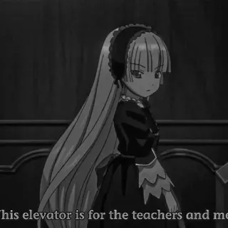 ♠️ 83c784f3 This elevator is for the teachers and me! アニメ, 女の子, エレベーター, 学校, 先生, メイド telegram sticker