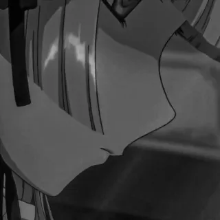 ♠️ fead3b37 アニメ, 女の子, プロフィール, モノクロ, 悲しい telegram sticker