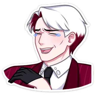 😂 ad4b6f63 anime, laughing, crying, suit, character telegram sticker
