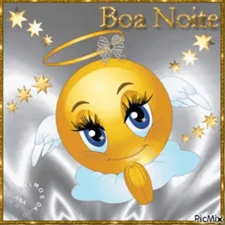 😘 0bc9630b Boa Noite 잘 자요, 밤, 천사, 별, 이모티콘, 인사 telegram sticker