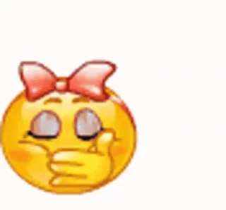 ❤ 85151ff4 이모지, 얼굴, 만화, 리본, 수줍음, 생각 telegram sticker