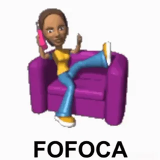 🚬 b8da59ea FOFOCA gossip, chat, talking, communication, cartoon, chair whatsapp sticker