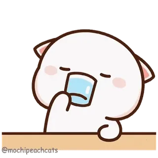 😼 d2e12949 @mochipeachcats кот, моти, персик, милый, сонный, каваий, мультфильм telegram sticker