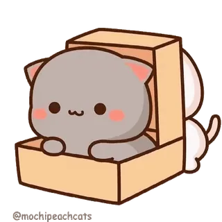 😼 e27aa646 кот, котенок, коробка, милый, мультфильм, каваий telegram sticker