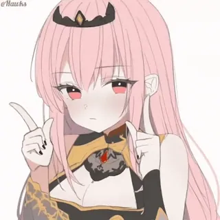 💃 871207db Mori Calliope 动漫, 虚拟主播, Mori Calliope, 可爱, 粉色头发, 女孩 telegram sticker