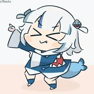 💃 d082f617 Gawr Gura 动漫, 虚拟主播, 鲨鱼, 卡哇伊, 可爱, Gawr Gura telegram sticker