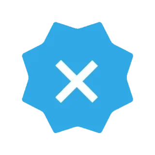 ❌ 68205b9e silang, lencana, tanda, simbol, biru, kesalahan telegram sticker