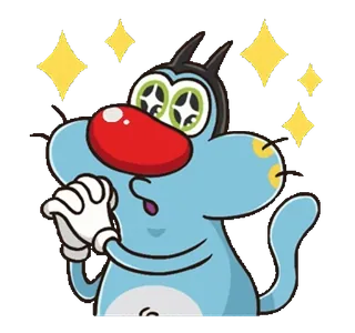 🤩 953ed1b7 Oggy Oggy dan para Kecoa, Kartun, Kucing, Senang, Berkilau telegram sticker