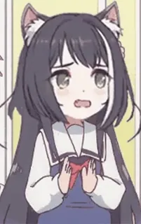 🤨 14390a52 Garota anime, Orelhas de gato, Desenho animado, Bonito, Uniforme escolar telegram sticker