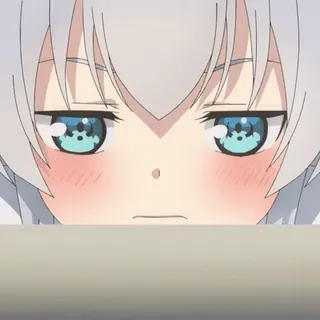 🤔 dc6e64e0 Anime, Chica, Lindo, Sonrojo, Cara, Expresión telegram sticker