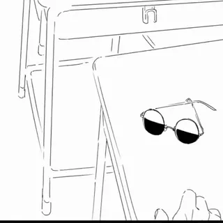 ๐ d1090b0c glasses, table, white, black, illustration, eyewear telegram sticker