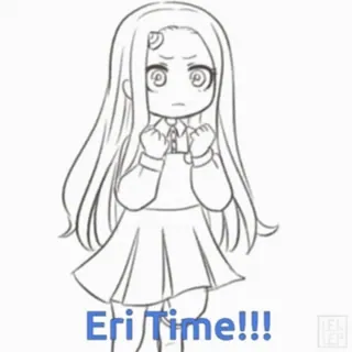 🙂 07c3ddd7 Eri Eri Time!!! 动漫, Q版, 可爱, 同人 telegram sticker