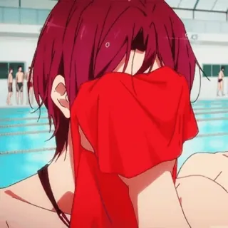 😐 149498aa Аниме, Плавание, Рыжие волосы, Бассейн, Полотенце whatsapp sticker