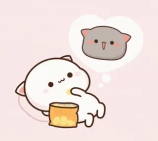 😃 d880ac73 고양이, 귀여운, 카와이, 간식, 꿈, 만화, 동물 telegram sticker