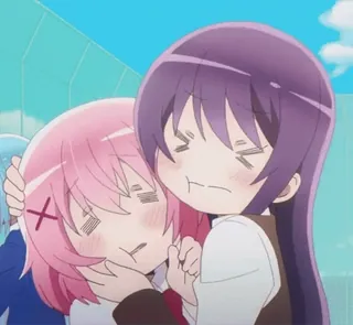 🤗 06e4efe0 Anime, Kartun, Imut, Persahabatan, Peluk whatsapp sticker