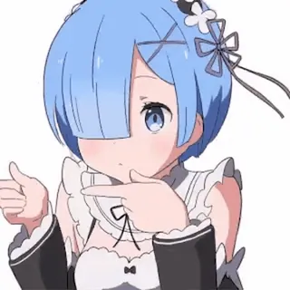 ✔ e2e86886 Rem Anime, Rem, Re Zero, Imut, Rambut Biru, Maid, Menunjuk whatsapp sticker