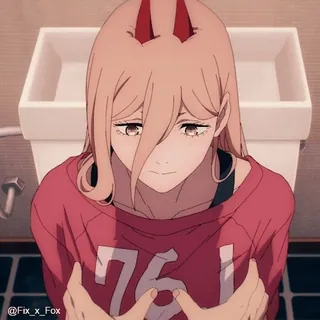 🫣 9c5f9960 Power Chainsaw Man Аниме, Человек-бензопила, Пауэр, Мультфильм, Манга, Дьявол telegram sticker