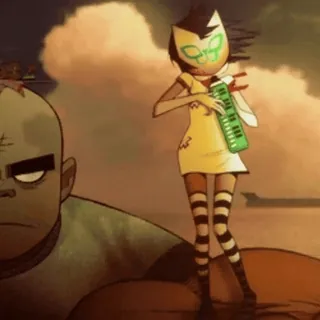 🎹 c950fff8 Noodle Gorillaz Noodle, Gorillaz, hoạt hình, âm nhạc, ban nhạc, ban nhạc ảo telegram sticker