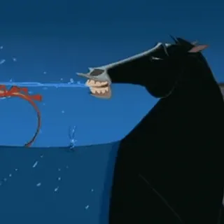 😤 c79e03d9 Khan Mulan ม้า, มู่หลาน, แอนิเมชั่น, ดิสนีย์, ข่าน whatsapp sticker