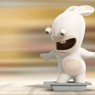 🛹 48671157 Raving Rabbid Rabbid, kelinci, lucu, konyol, kartun, hewan telegram sticker