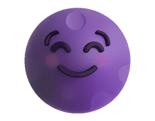 🌚 1a3260e4 Emoji, Lila, Niedlich, Fröhlich, Rundes Gesicht, Lächelnd telegram sticker