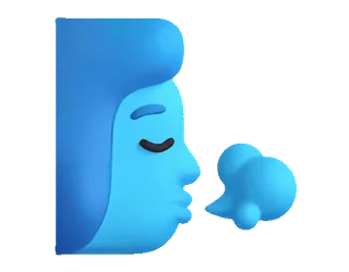 🌬 6b43a9ac blau, gesicht, blasen, cartoon, emoji, digitale kunst telegram sticker