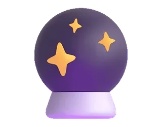 🔮 8e01e97d Magie, Schicksal, Sterne, Kristallkugel, Zukunft, Lila, Sphäre telegram sticker