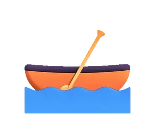 🛶 a165d85c Boot, Ruderboot, Wasser, Paddel, Orange, Blau telegram sticker