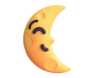 🌜 d40e4d99 Mond, Emoji, Gesicht, himmlisch, Nacht, gelb telegram sticker
