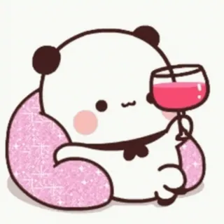 🍷 3629ba83 Panda, Lucu, Kawaii, Minum, Anggur, Binatang whatsapp sticker
