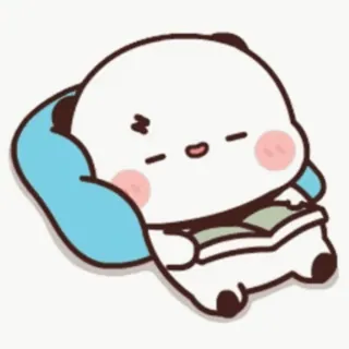 😴 7e9fbd66 Panda, Kartun, Lucu, Membaca, Mengantuk, Kawaii whatsapp sticker