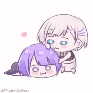 🥰 84de78e7 @KingdomInPeace Anime, Urocze, Kawaii, Kreskówka, Grafika cyfrowa, Naklejka telegram sticker